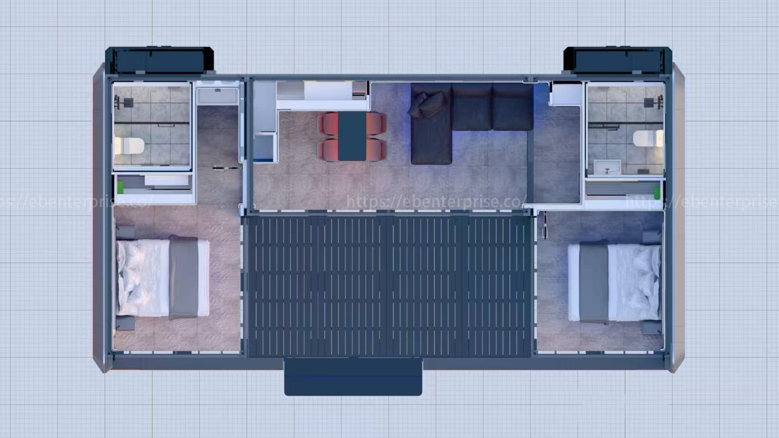 U shape 2 bedroom 11